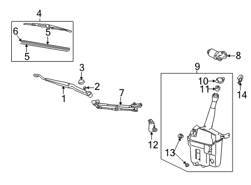 2003 Pontiac Vibe Wiper & Washer Components Container, Windshield Washer Solvent Diagram for 88974670