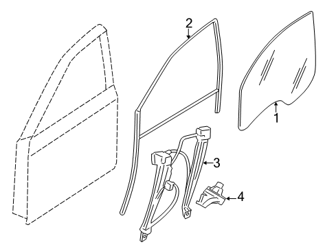 2013 BMW 750Li xDrive Front Door Front Left Window Guide Diagram for 51337178009