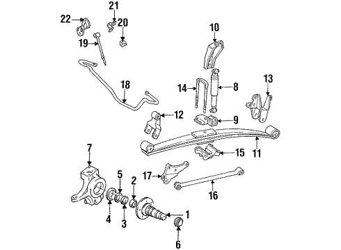 1996 Ford F-350 Front Suspension Components, Stabilizer Bar & Components Camber Kit Diagram for 4C3Z3B440CA