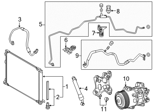 2021 Lexus NX300 Air Conditioner CONDENSER Assembly Diagram for 88460-78040
