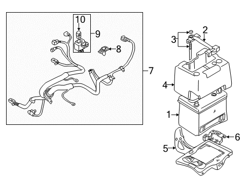2001 Chrysler Sebring Battery Tray-Battery Diagram for MR469844