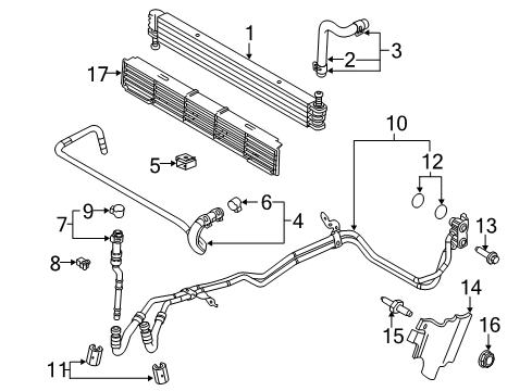2014 Ford F-150 Trans Oil Cooler Lower Return Tube Diagram for 9L3Z-7B028-G