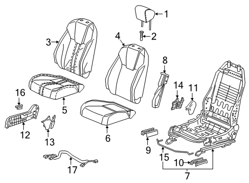 2020 Honda Insight Passenger Seat Components Cover Com*NH900L* Diagram for 81238-TBA-A01ZA