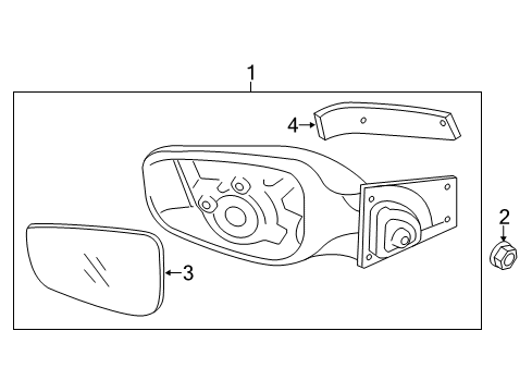 2011 Hyundai Elantra Outside Mirrors Glass Holder Assembly-Outside Rear View, LH Diagram for 87611-3X070