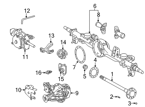 2001 Toyota Land Cruiser Axle & Differential - Rear Cover, Rear Differential Lock Diagram for 41456-60010