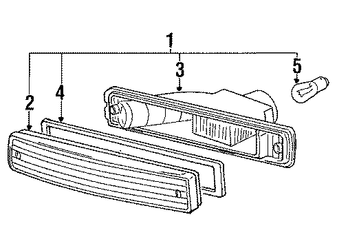 1990 Acura Integra Signal Lamps Light Assembly, Left Front Turn Signal Diagram for 33350-SK7-A05