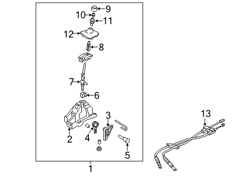 2020 Hyundai Veloster N Gear Shift Control - MT Lever Assembly-MTM Diagram for 43700-K9000-PPN