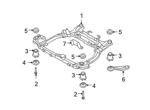 2010 Kia Rondo Suspension Mounting - Front BUSHING-CROSSMEMBER Diagram for 624851D000