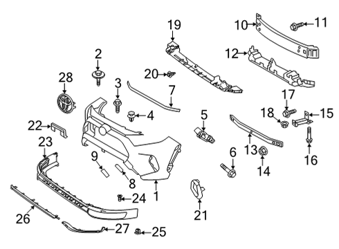 2021 Toyota RAV4 Prime Bumper & Components - Front Impact Bar Diagram for 52021-42190