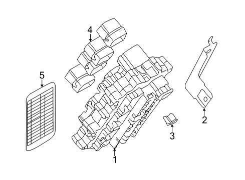 2012 Nissan Murano Fuse & Relay Block Assembly-Junction Diagram for 24350-KA90A