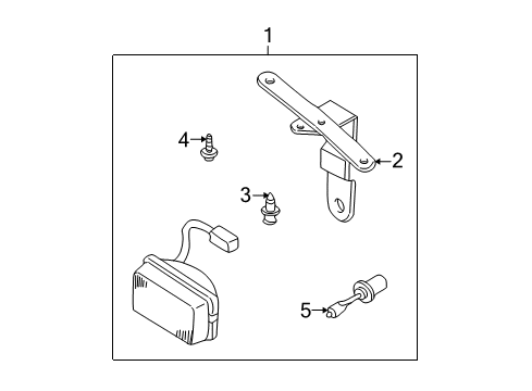 2000 Nissan Xterra Fog Lamps Fog Light RH Diagram for 26150-7Z025