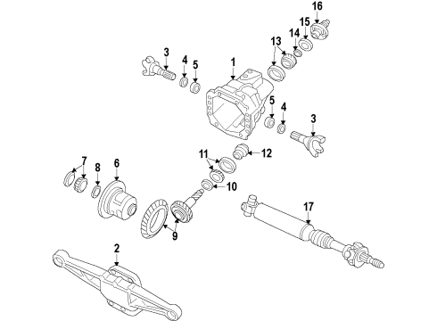 2008 Dodge Viper Rear Axle, Differential, Propeller Shaft Axle Half Shaft Diagram for 5038200AB