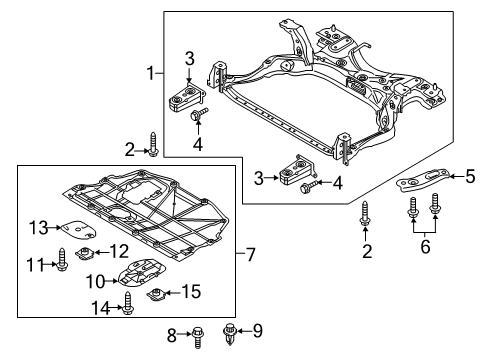 2019 Toyota Yaris Suspension Mounting - Front Front Rail Diagram for 57117-WB001