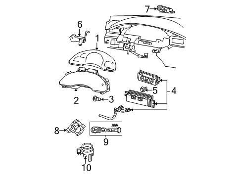 2005 Chrysler Pacifica Cluster & Switches Cluster-Instrument Panel Diagram for 5082901AF