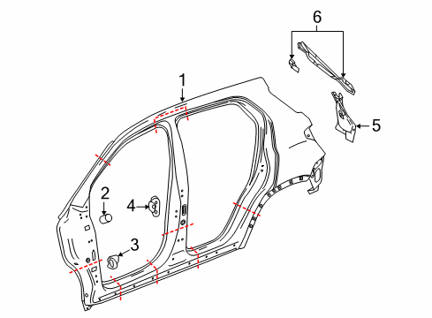 2017 Chevrolet Trax Uniside Tail Lamp Panel Diagram for 95287092