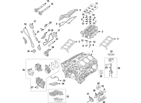 2020 Ram 1500 Engine Parts, Mounts, Cylinder Head & Valves, Camshaft & Timing, Oil Pan, Oil Pump, Crankshaft & Bearings, Pistons, Rings & Bearings, Variable Valve Timing Cover-Chain Case Diagram for 68490073AA