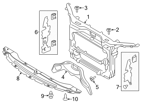 2013 Lincoln MKX Radiator Support Radiator Support Diagram for CT4Z-16138-A