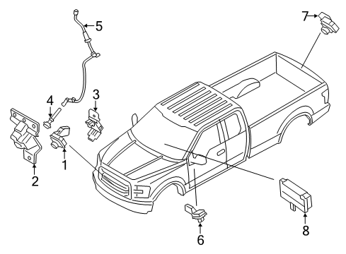 2017 Ford F-150 Electrical Components Hose Diagram for FL3Z-17A605-C