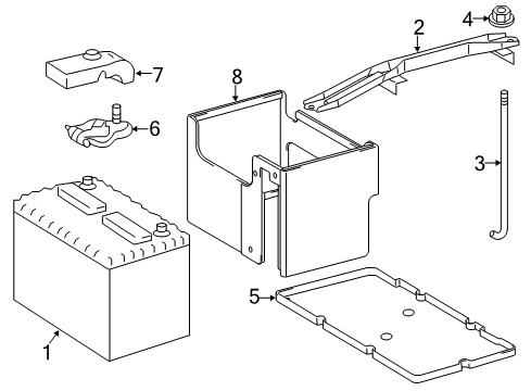 2018 Lexus ES350 Battery Clamp Sub-Assy, Battery Diagram for 74404-33120