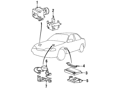 1996 Hyundai Sonata Anti-Lock Brakes Cover-Air Conditioning, Rear Diagram for 95662-34100