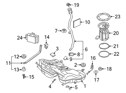 2018 BMW 330e Fuel Supply Metal Fuel Tank Diagram for 16117455790