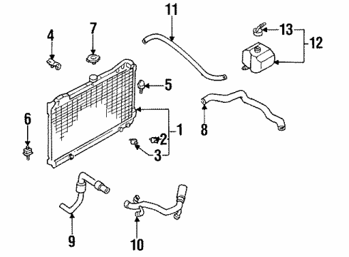 1989 Nissan Stanza Radiator & Components Switch-Thermometer Upper Diagram for 21595-D4000