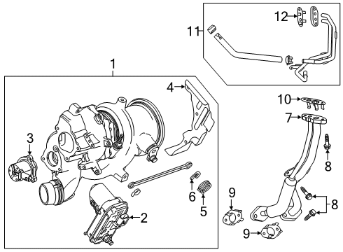 2020 GMC Acadia Turbocharger Protect Shield Diagram for 55503309