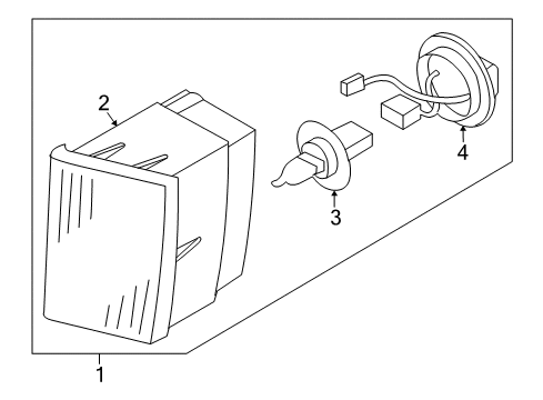 2003 Infiniti M45 Fog Lamps Lamp Assembly-Fog, LH Diagram for 26155-CR925