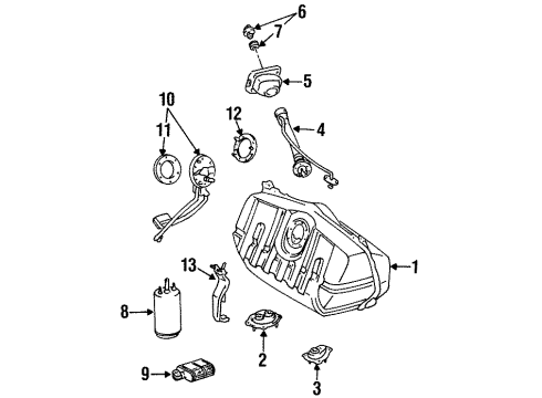 1996 Lexus LS400 Fuel Supply Fuel Tank Assembly Diagram for 77001-50060