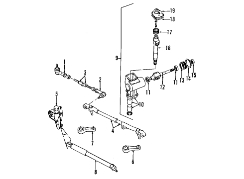 1993 Isuzu Rodeo Steering Gear & Linkage Damper Steering Diagram for 8-97161-106-1