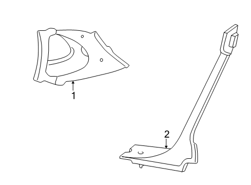 2006 Ford Taurus Interior Trim - Quarter Panels Lower Quarter Trim Diagram for YF1Z-5431013-ABB