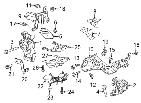 2019 Ram 1500 Automatic Transmission Nut Diagram for 6512528AA