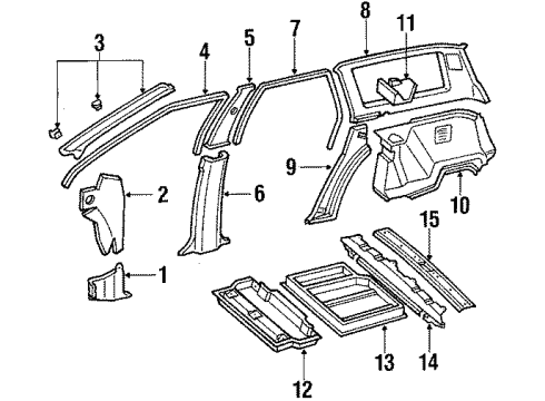 1987 Toyota Camry Interior Trim Weatherstrip, Front Door Opening Trim, LH Diagram for 62312-32010-03