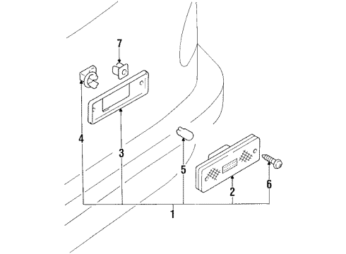 1990 Toyota Corolla Side Marker Lamps Lens Screw Diagram for 81759-17010