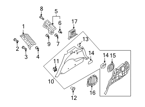 2012 Hyundai Santa Fe Interior Trim - Quarter Panels Cover Assembly-Rear Aircon Diagram for 85785-2B000