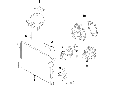 2009 Dodge Sprinter 3500 Cooling System, Radiator, Water Pump, Cooling Fan Gasket-THERMOSTAT Diagram for 5175584AA