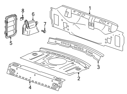 2018 Cadillac ATS Rear Body Drip Channel Diagram for 20762449