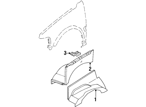 2001 Honda Passport Inner Components - Fender Bracket, R. Fuse Box Diagram for 8-97161-983-0