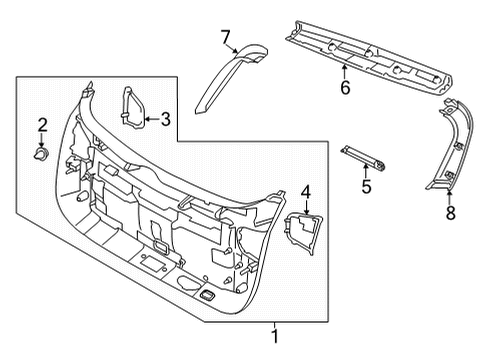 2021 Kia Seltos Interior Trim - Lift Gate Cover-T/GATE Rr Lamp Diagram for 81714Q5000