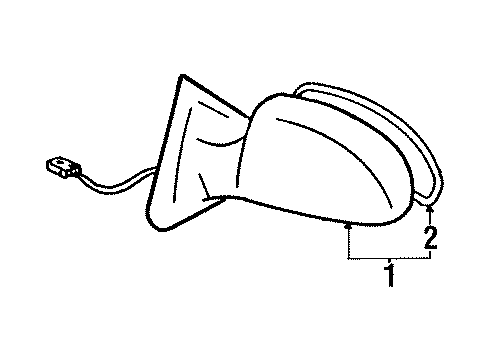 1998 Lexus SC300 Outside Mirrors Mirror Assy, Outer Rear View, LH Diagram for 87940-24150-C0