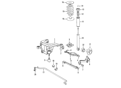 2004 BMW X3 Rear Suspension Components, Lower Control Arm, Upper Control Arm, Ride Control, Stabilizer Bar Barrel Spring Rear Diagram for 33533413080