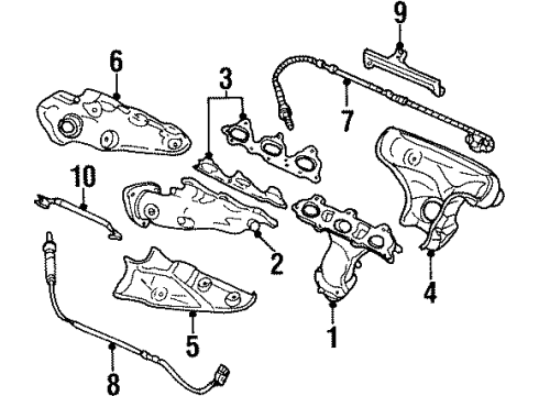 1991 Acura NSX Powertrain Control Cover B, Rear Exhaust Manifold Diagram for 18131-PR7-A00