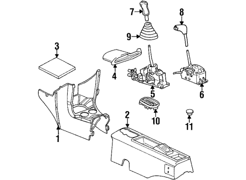 1996 Plymouth Breeze Console Knob-Atx SHIFTER-Vinyl (Complete Diagram for 4670353