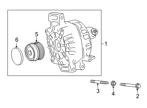 2021 Toyota RAV4 Alternator Pulley, Alternator W/Clutch Diagram for 27415-0W190