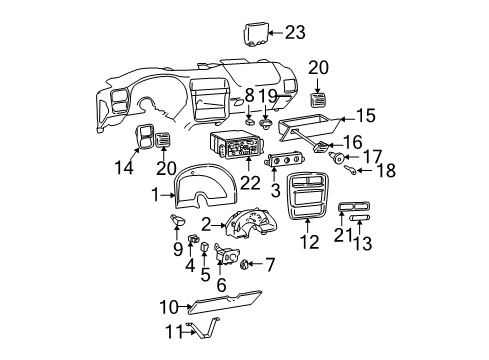 1998 Chevrolet Camaro Trunk Instrument Cluster Assembly Diagram for 16232051