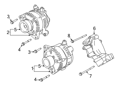 2020 Ford F-350 Super Duty Alternator Alternator Diagram for HC3Z-10346-F