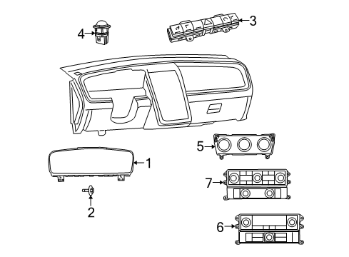 2009 Dodge Journey Cluster & Switches Air Conditioning And Heater Control Diagram for 55111939AB