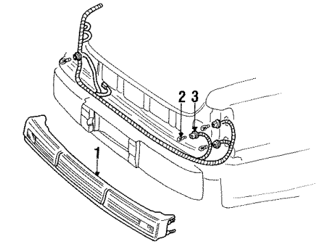 1994 Lincoln Town Car Rear Reflector Reflector Panel Diagram for F3VY54424B66A