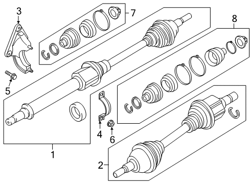 2015 Ford C-Max Drive Axles - Front Axle Assembly Diagram for FV6Z-3B437-A