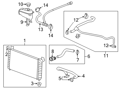 2019 Chevrolet Silverado 3500 HD Radiator & Components Outlet Hose Diagram for 23436392